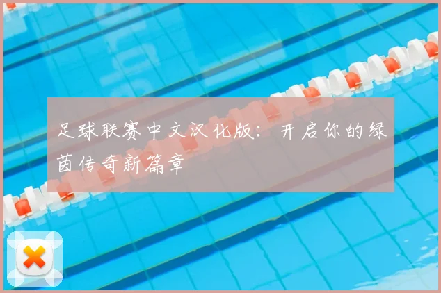 足球联赛中文汉化版：开启你的绿茵传奇新篇章